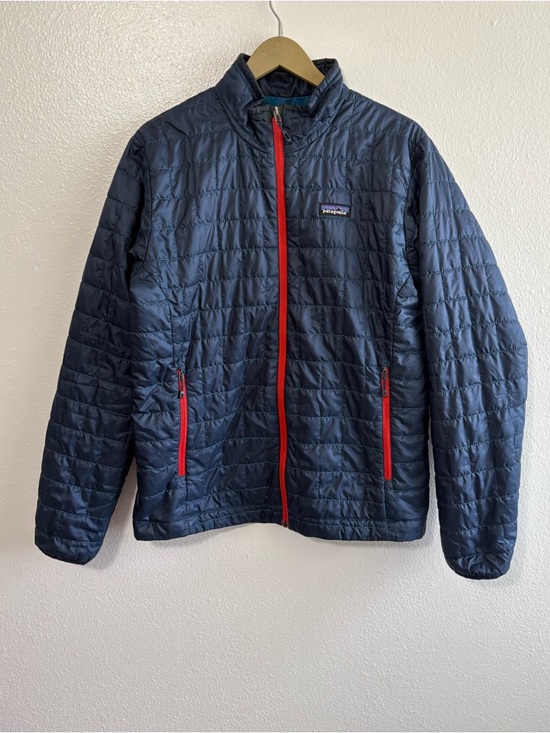 Patagonia Other - Patagonia Men’s Medium Navy Blue Red Nano Puff Jacket Outdoor Travel Hiking
